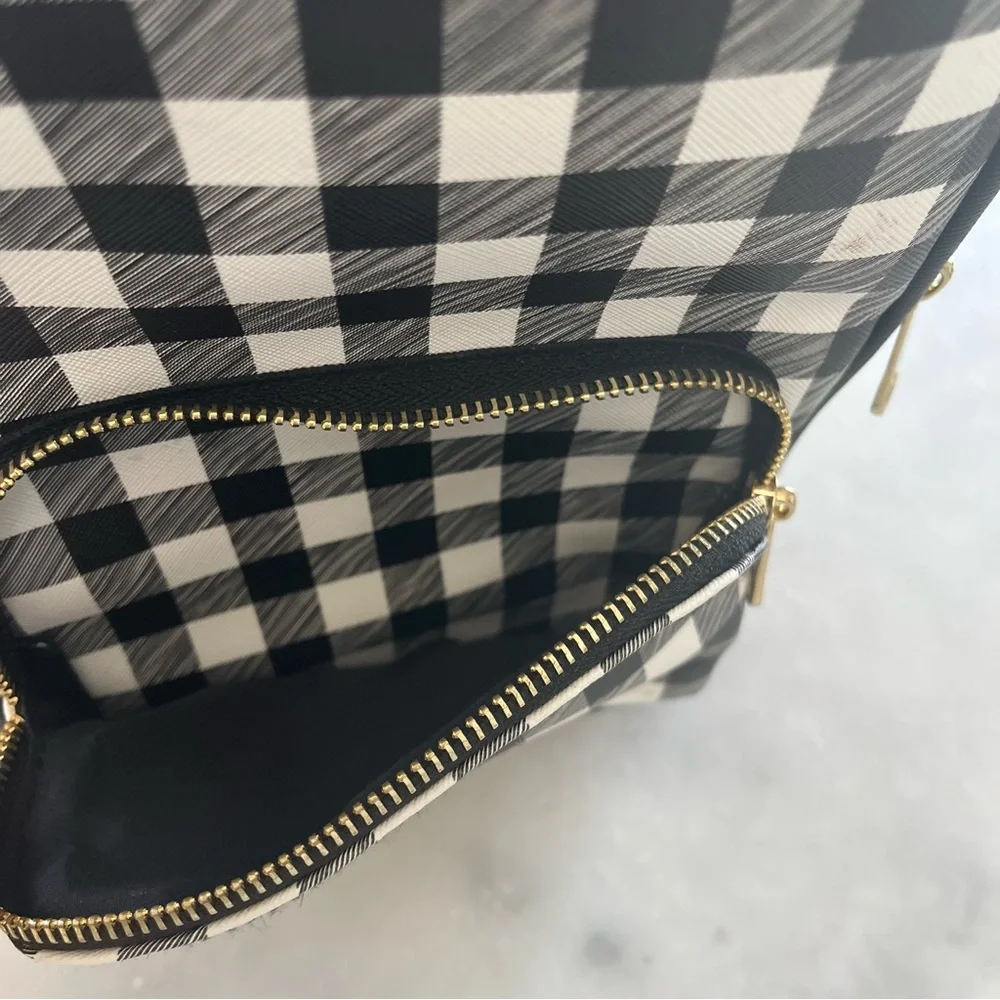 Gingham backpack. 10” x 8”